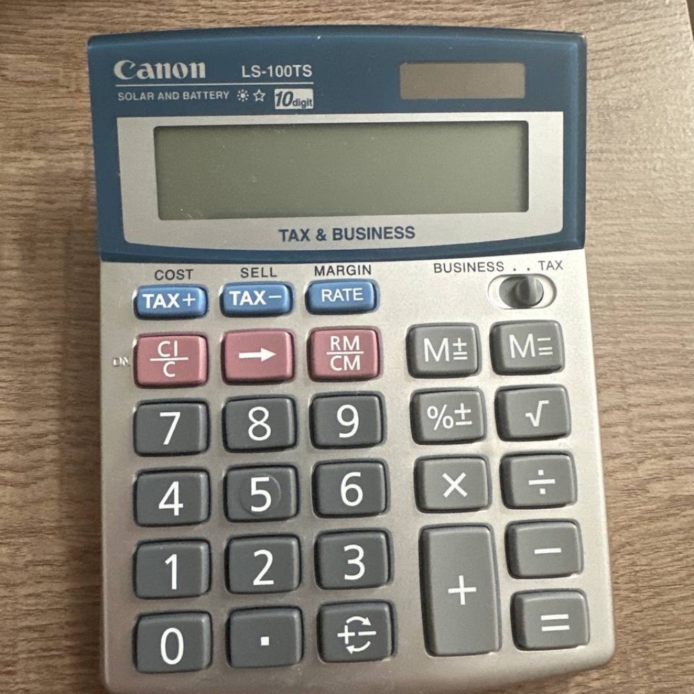 Canon solar and battery calculator